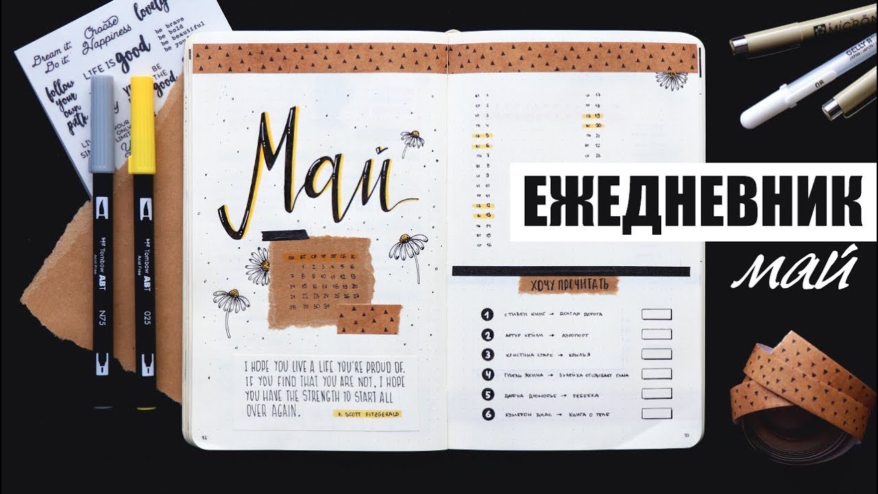 BULLET JOURNAL 🌼 МАЙ | КАК Я ВЕДУ ЕЖЕДНЕВНИК? 📖 Планирование и оформление ежедневника