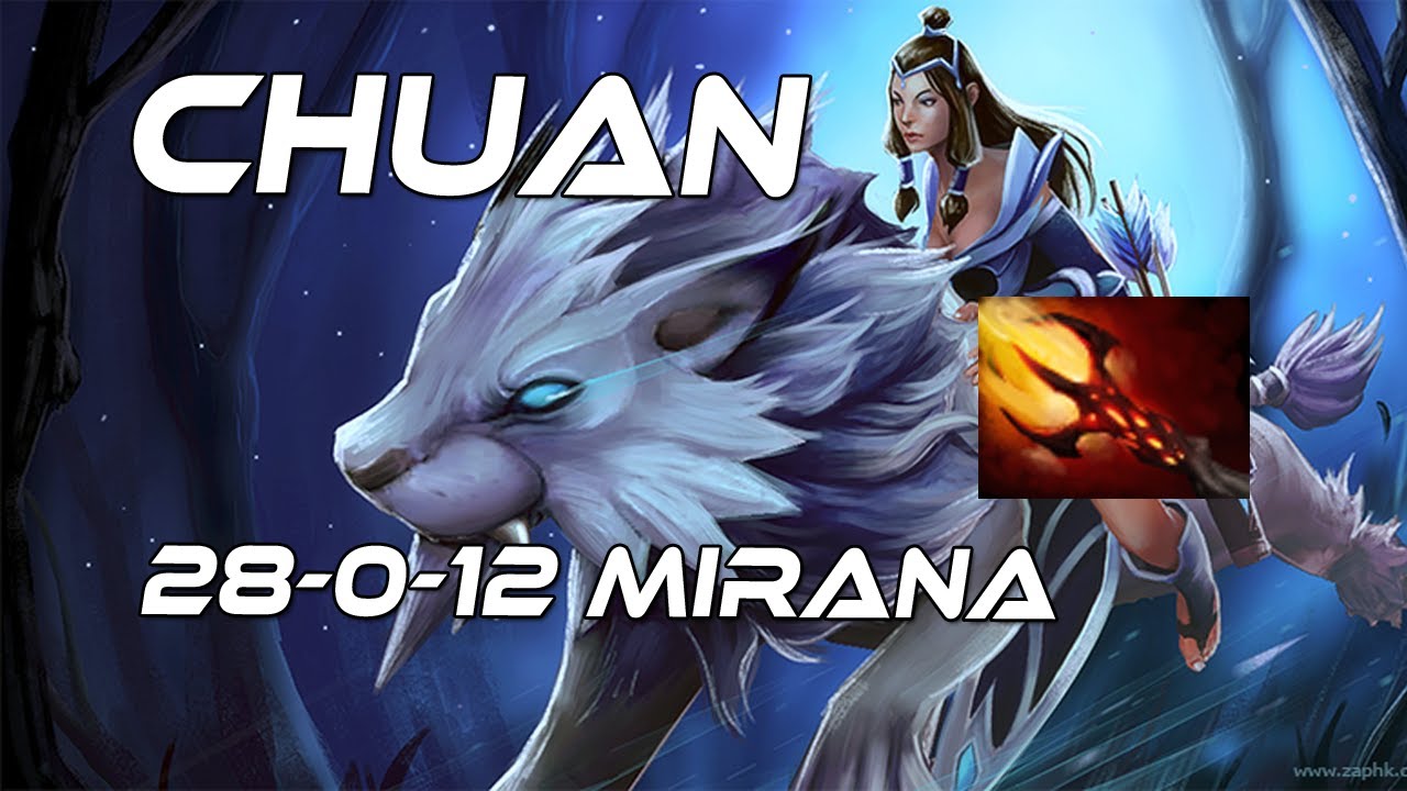 ChuaN 28-0-12 Mirana Gameplay Dota 2