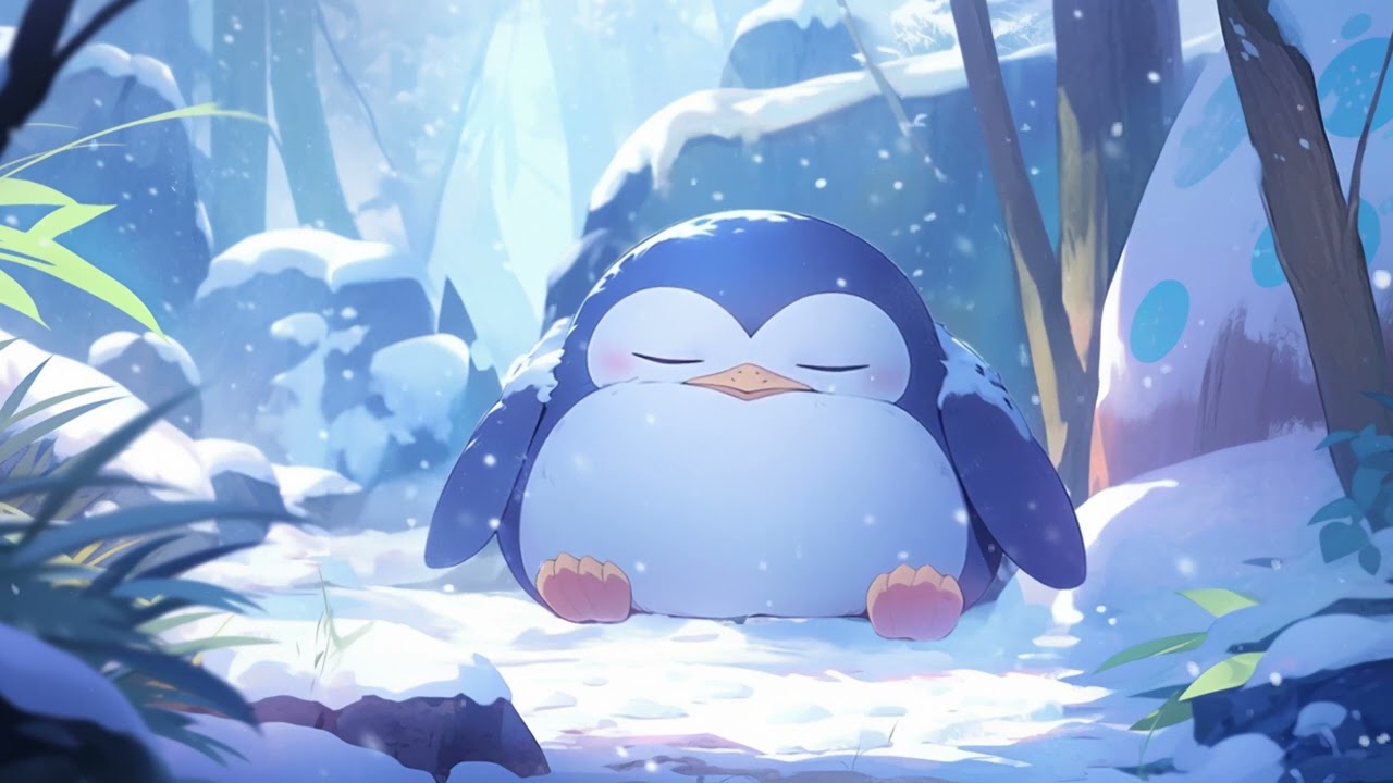 Relax With Penguin Sleeping 🐧 [Piano Sleeping] ❄️ Sleep/Work/Heal/Study