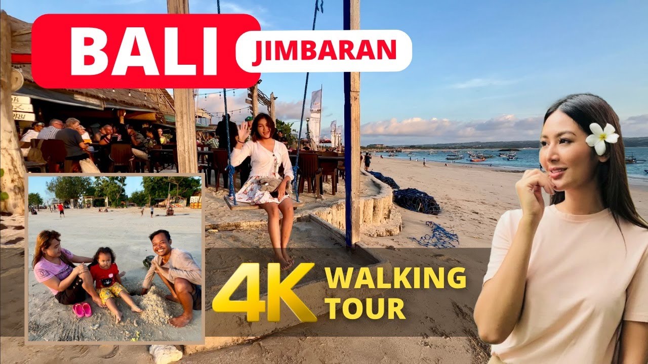 🇮🇩 Splendid Sunset in Jimbaran BALI Indonesia. 4K VIRTUAL WALKING TOUR