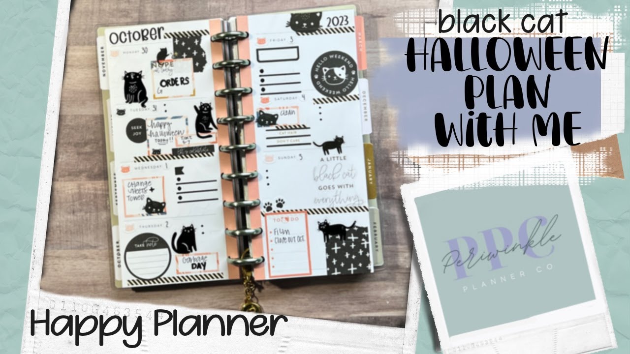 Happy Planner SKINNY CLASSIC Halloween | Plan With Me | Black Cats