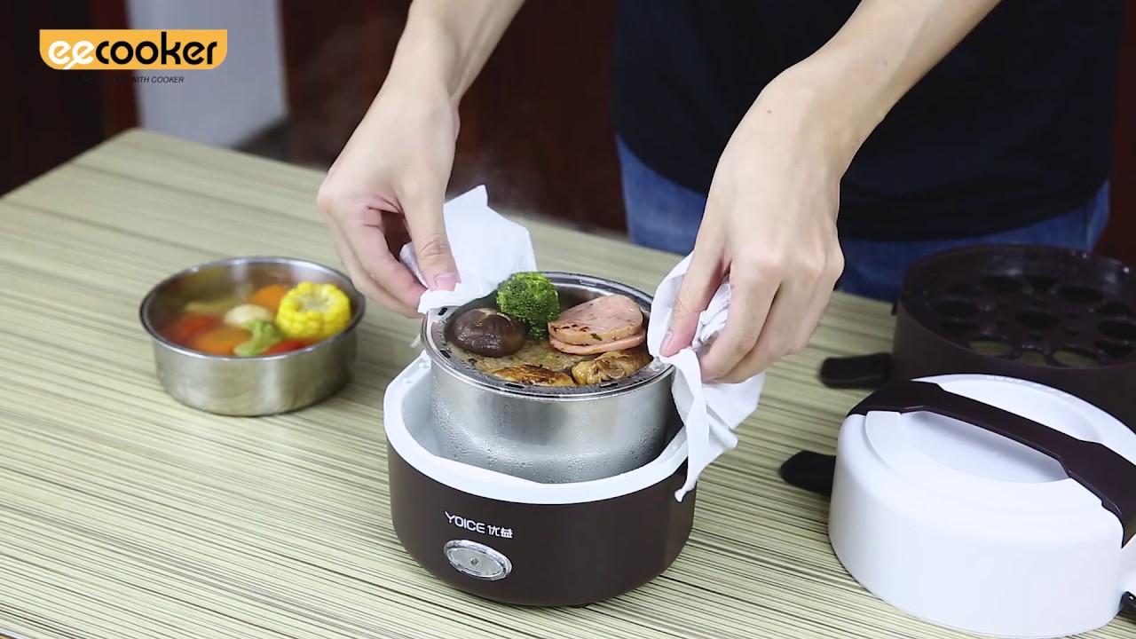 Electric Steamer Lunch Box with 3 Containers