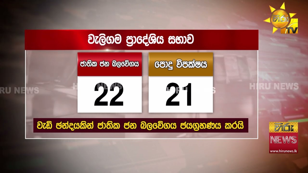 සජබට බලය තිබූ වැලිගම බලය මාලිමාවට කැරකෙයි - රහස් ඡන්දයේදී මාලිමාව එක ඡන්දයකින් දිනයි - Hiru News