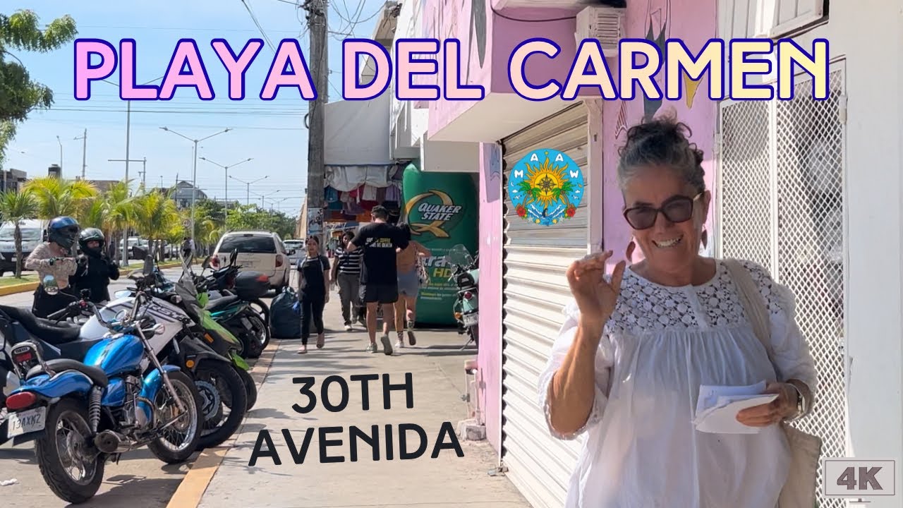 Playa del Carmen Walking Tour 4K | Strolling Down 30 Avenida Norte (2025)
