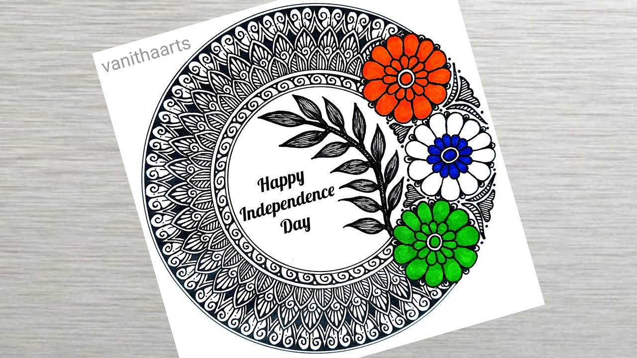 Happy Independence Day Mandala Art | How to draw Mandala for Beginners | Independence Day drawing