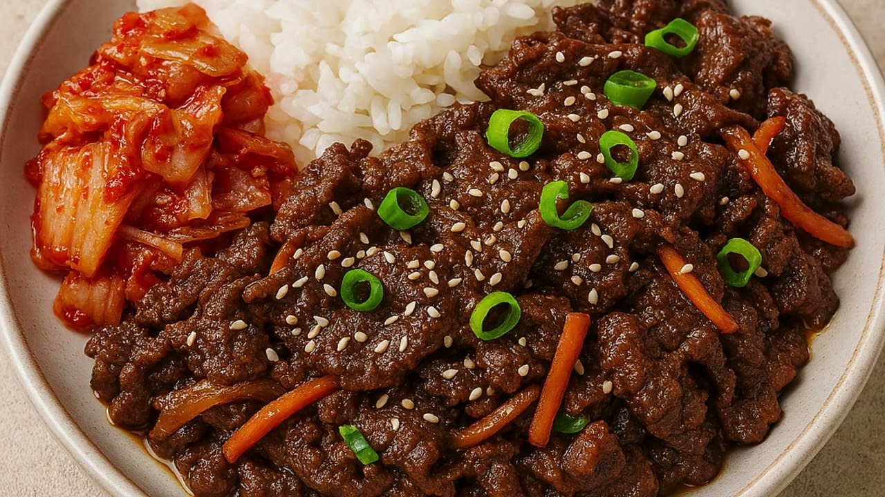 Koreanisch BBQ Zuhause - In 10 Minuten fertig Beef Bulgogi – let’s go! #bulgogi #beef #kimchi #rice