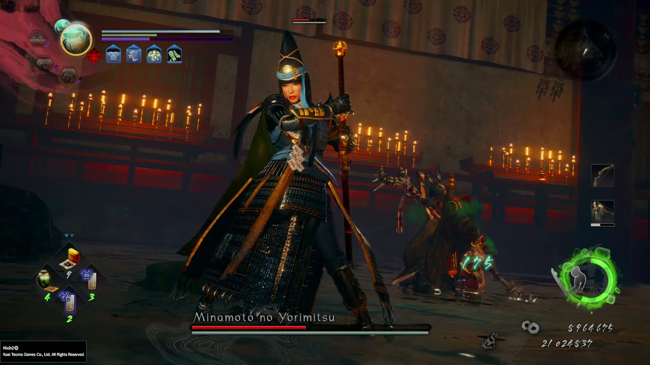 Nioh 2: Darkness in the Capital (DLC)|Minamoto no Yorimitsu (Raiko) 2nd Boss Fight - New Game+