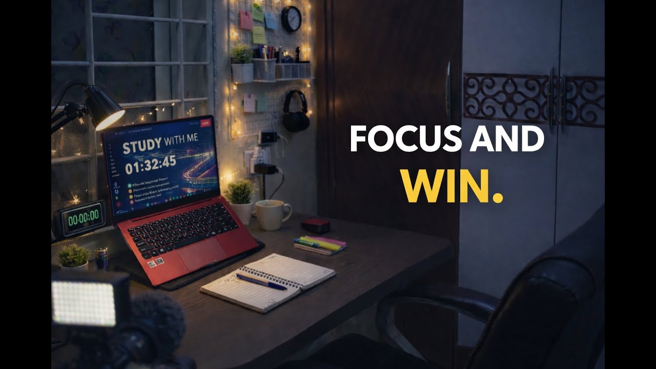 No Distractions 🚫 Late Night Study With Me | Deep Focus Pomodoro#upsc #ssc #mppsc #nightstudy #fypp