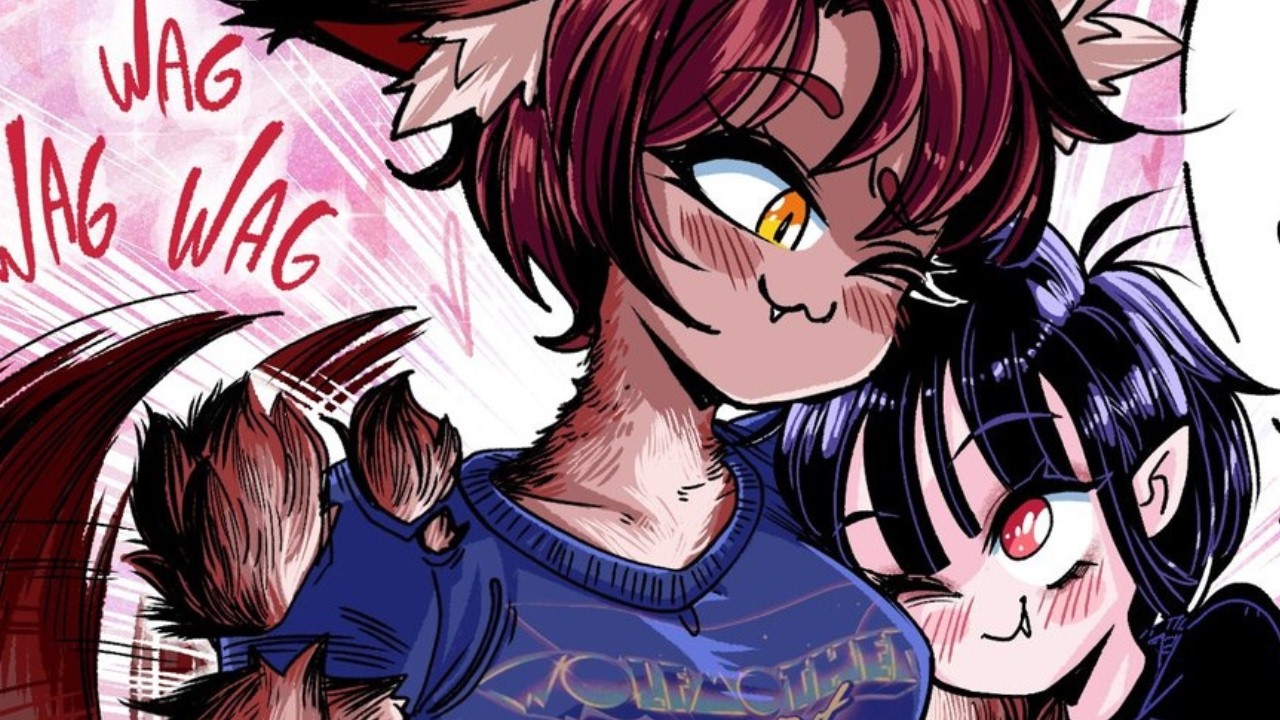Clicker trained Wolf GF and Vampire GF | Lesbian comic dub