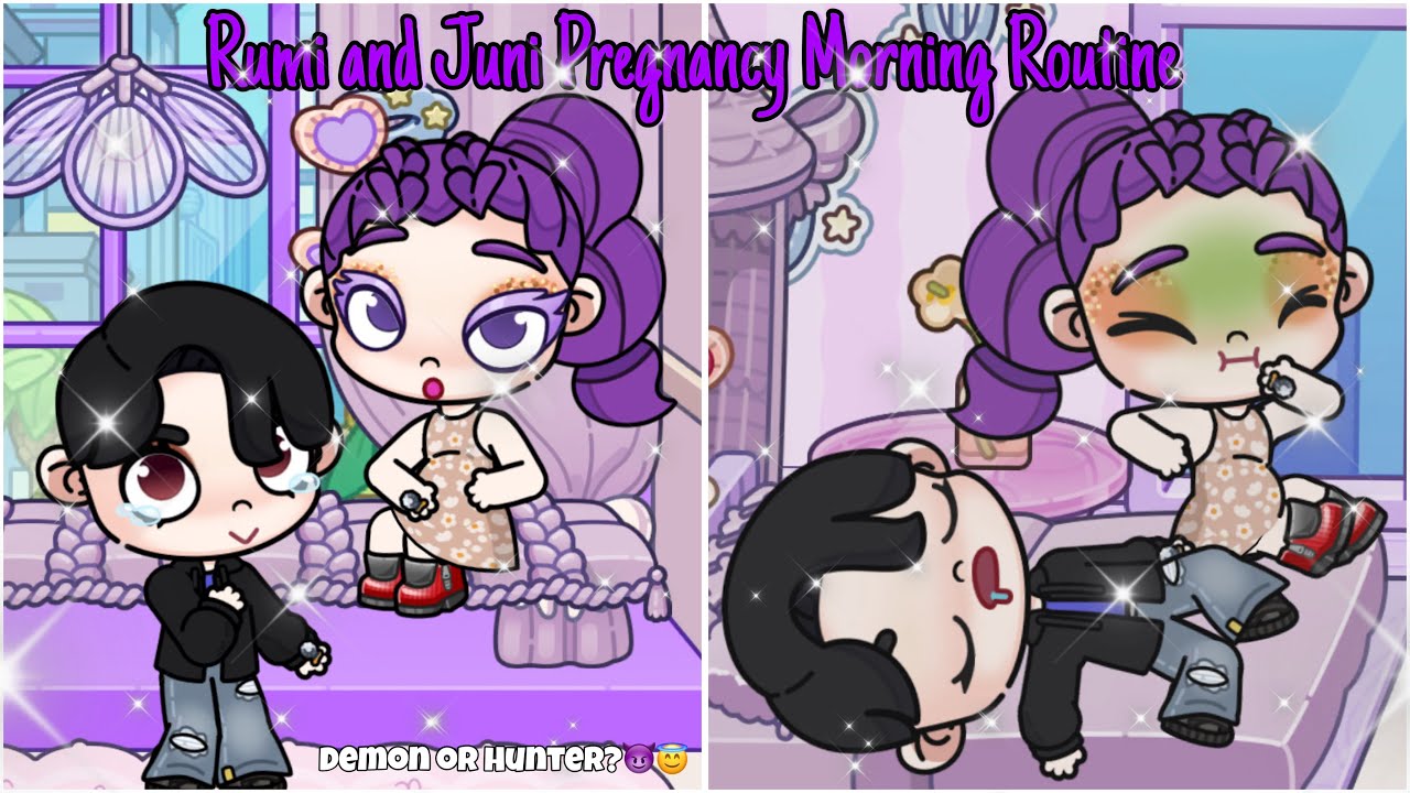 Rumi and Jinu Twin Pregnancy Morning Routine💜🖤 | Avatar Word Story Pazu |