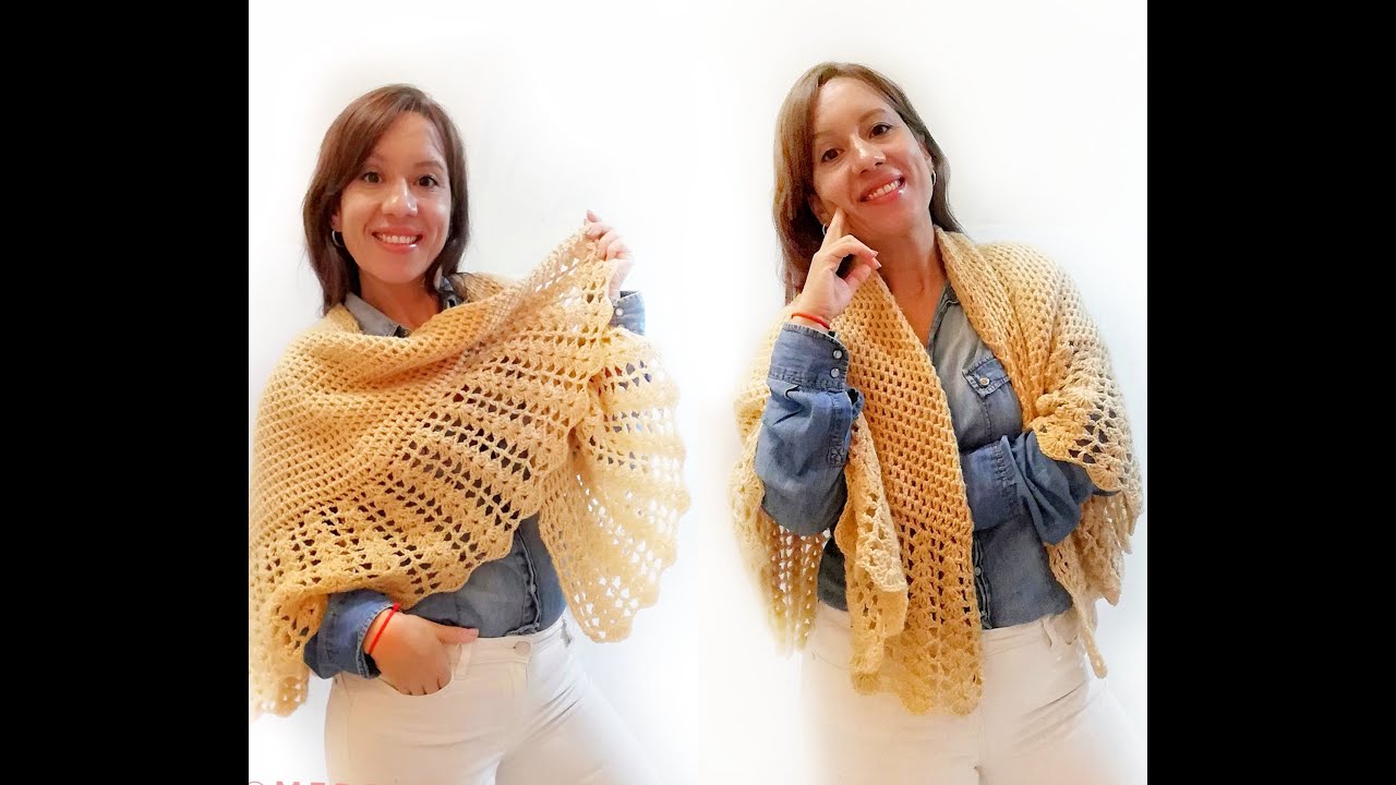 Chal manta circular a crochet🌈Muy fácil 🌞Aprenderemos la técnica para tejer prendas en circular.