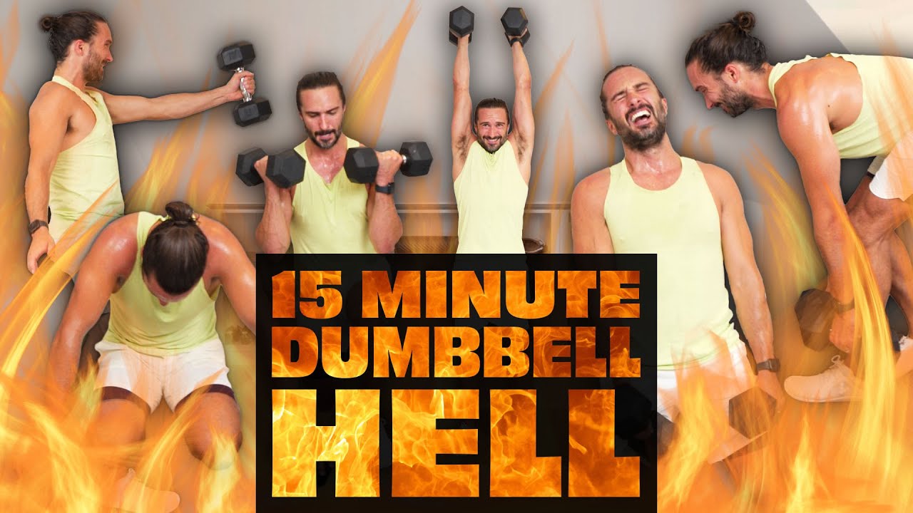 15 Minute Dumbbell HELL | The Body Coach TV