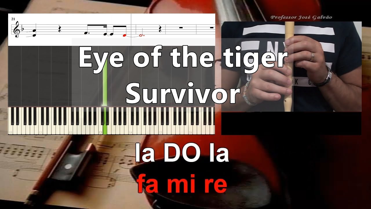 Eye of the tiger Survivor Educação Musical José Galvão Notas Flauta Guitarra