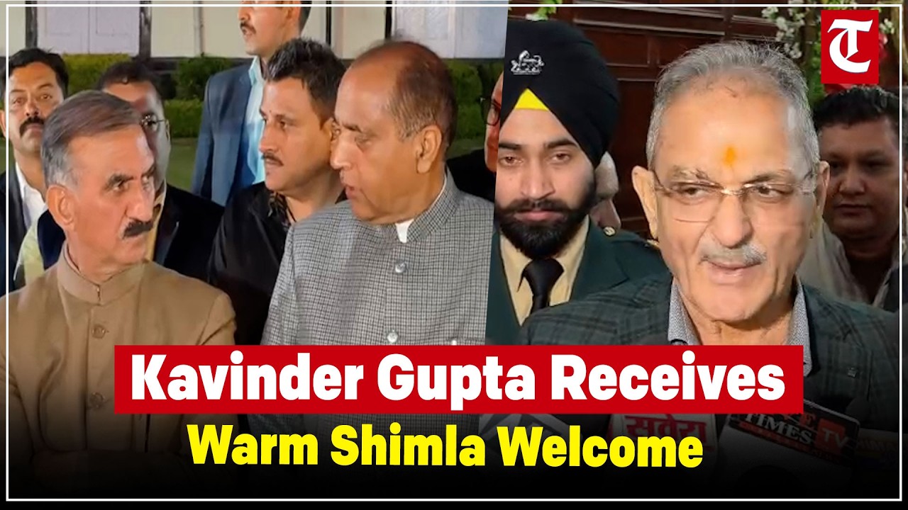 Governor Kavinder Gupta and wife Bindu receive grand welcome in Shimla ahead of oath-taking