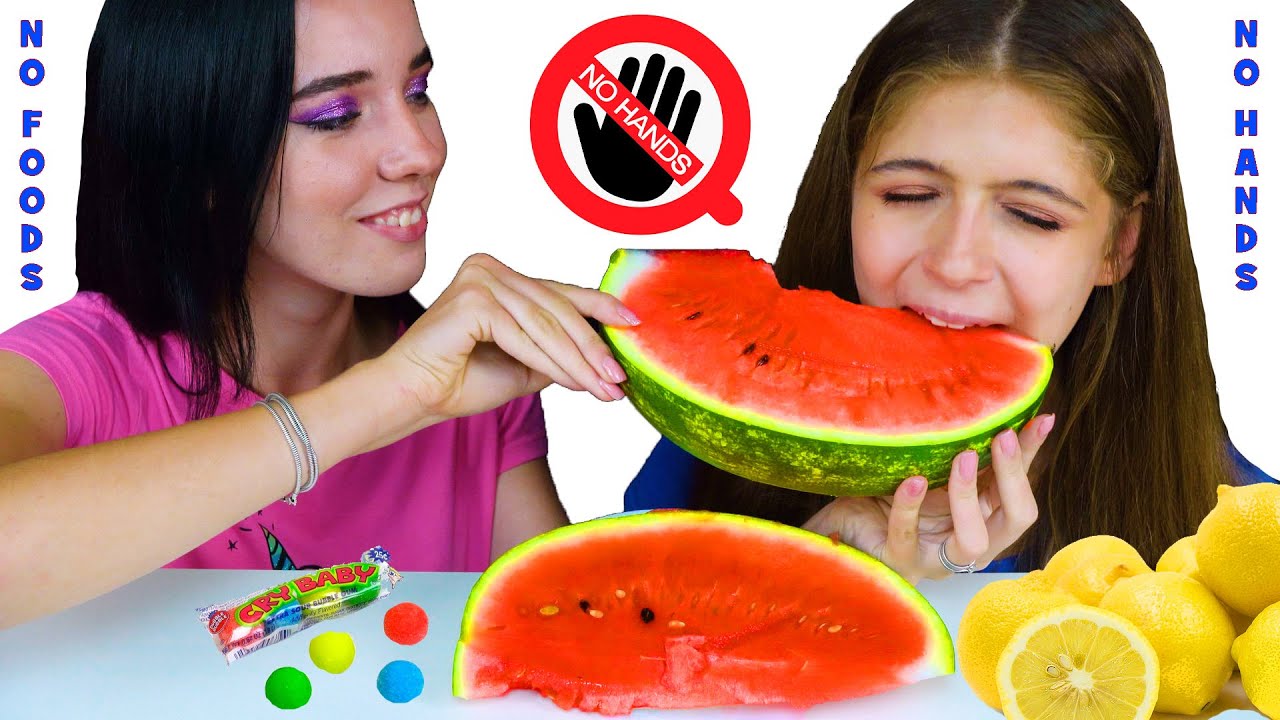 NO HANDS NO FOODS ASMR EATING Challenge LILIBU