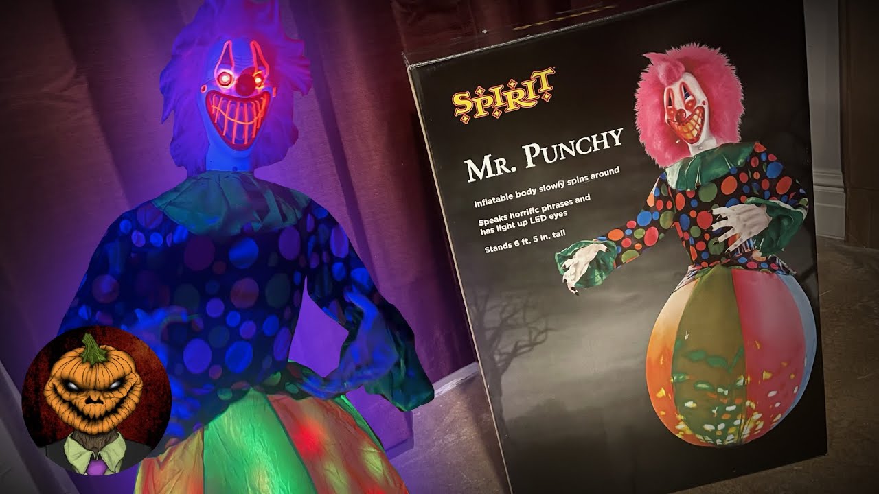 Mr. Punchy Animatronic UNBOXING, SETUP, & OVERVIEW - Spirit Halloween 2022 Prop 🤡 🎃