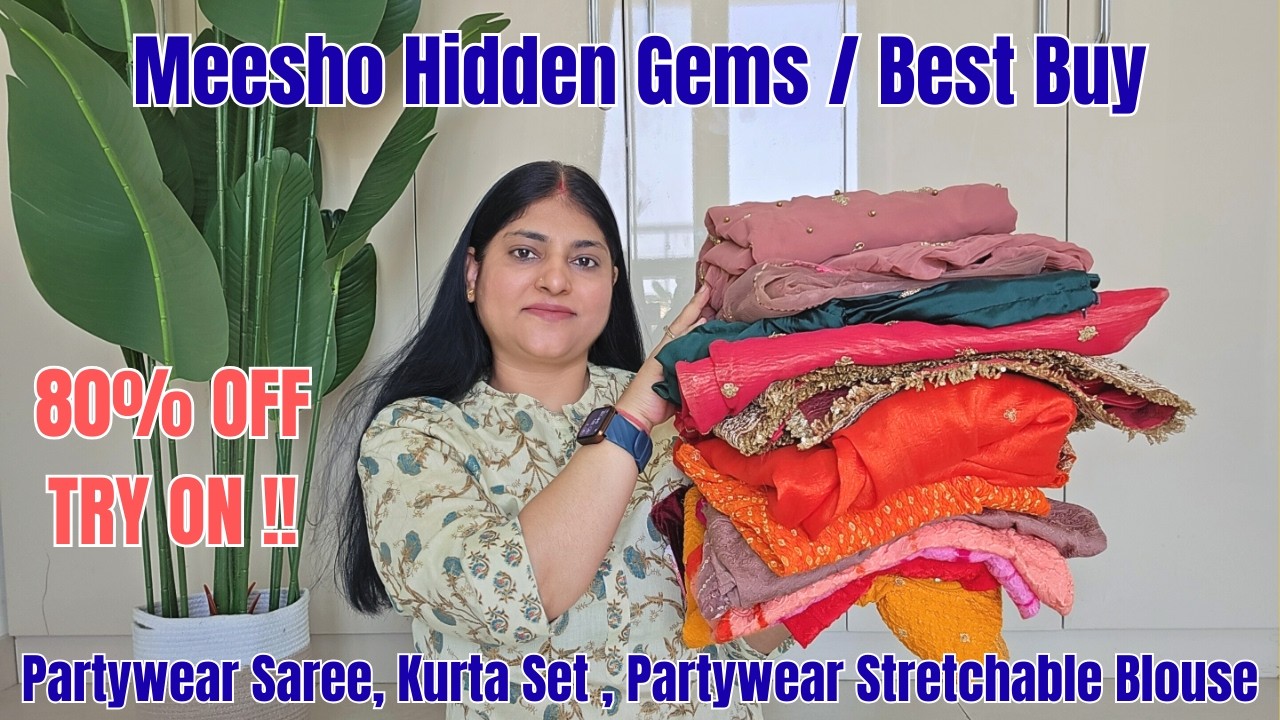 Meesho Best Hidden Gems / Best Buy  Haul | Must Have Partywear Kurta Set , Saree , Blouse Haul 🌸