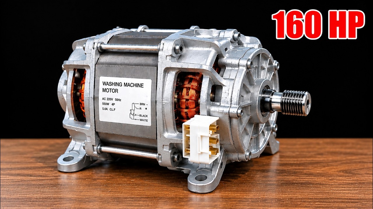 I made a mini generator from an old washing machine motor! You will be shocked