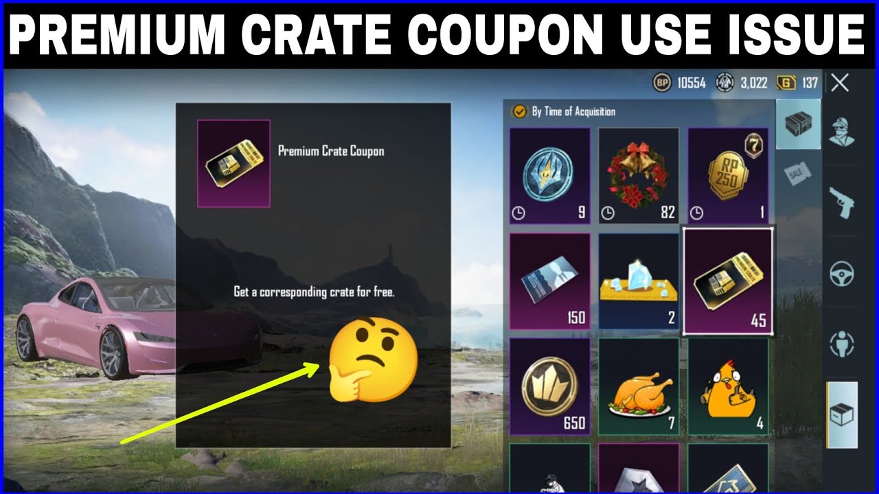Premium Crate Coupon Use Option Not Showing Pubg Mobile & Bgmi 1.8  |PMGC Premium Crate Coupon Issue