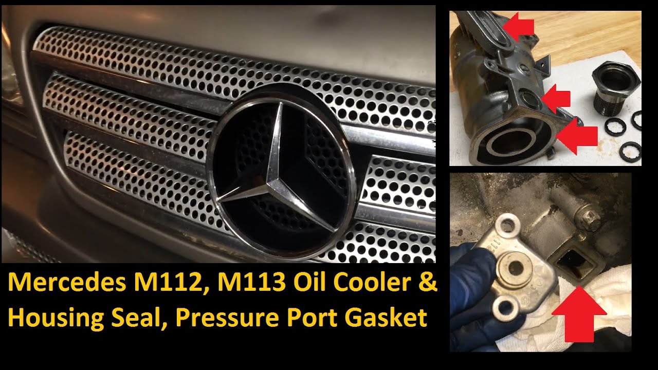 Mercedes ML500 Oil Cooler and Filter Housing Seals, Pressure Port Gasket M112 M113 engines FULL DIY