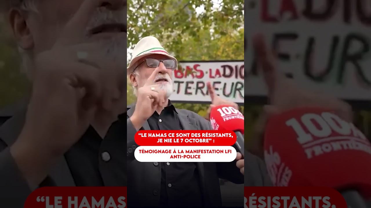 UN MANIFESTANT LFI MAINTIENT QUE LE HAMAS EST UN MOUVEMENT DE R&Eacute;SISTANCE