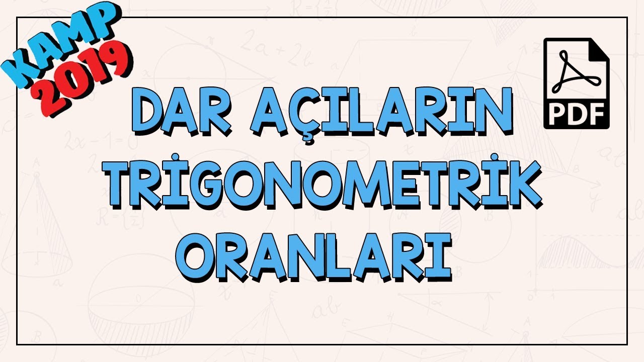 Dik Üçgende Dar Açıların Trigonometrik Oranları