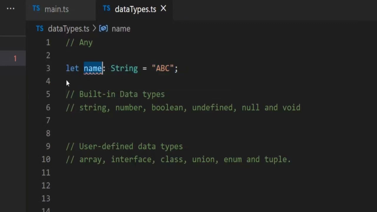 How to declare a variable and assign a value using the any type