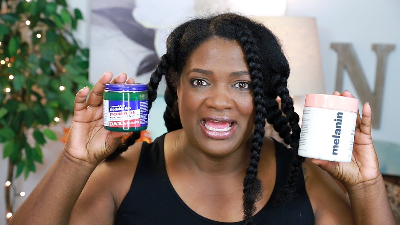 Dax Hair Grease & Naptural85's Elongating Cream on Blow Dried Hair plus Chunky Twists
