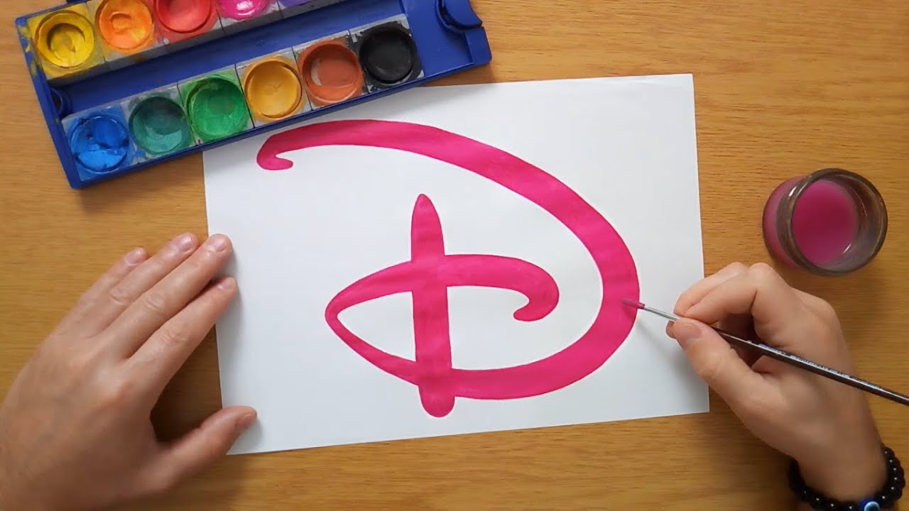 How to draw a pink Disney logo 2024