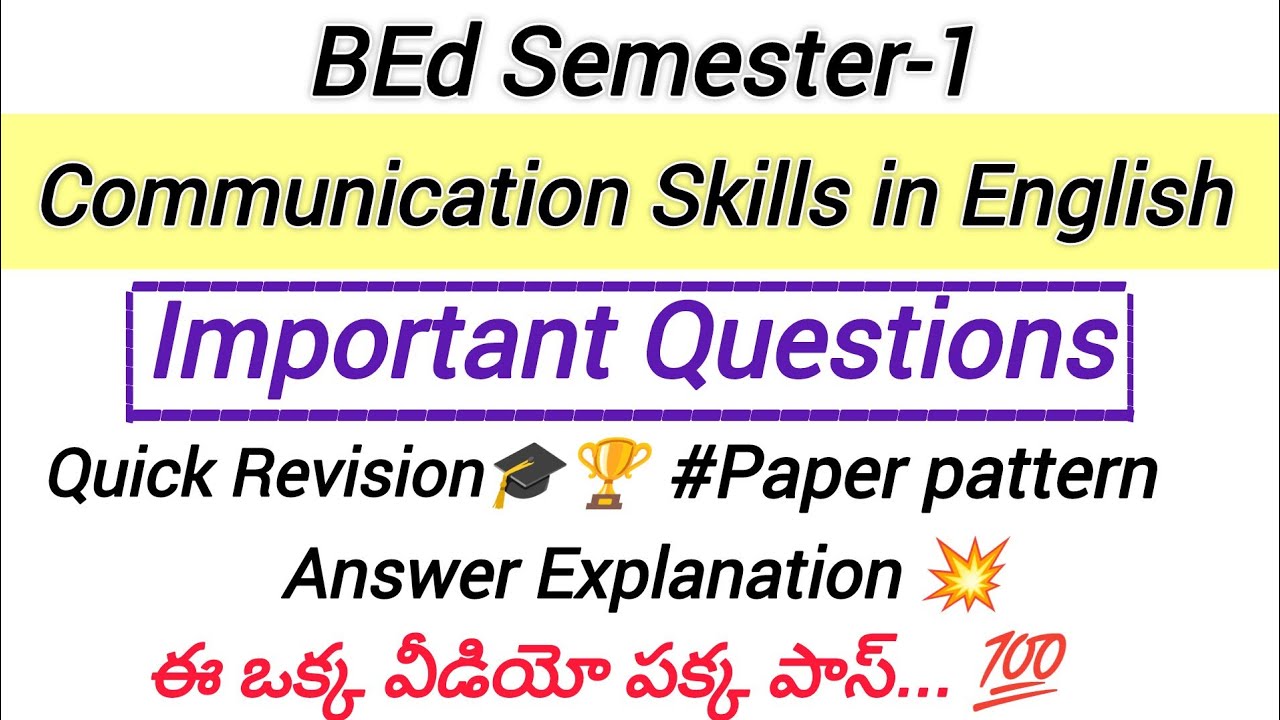 BEd Important Questions|Communication Skills in English#bed#bedrecords #bed#bedstudymaterial