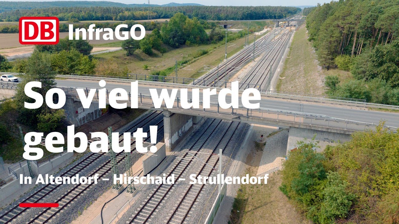 40 km Gleise und 20 Brücken: Der fertige Bauabschnitt Altendorf – Hirschaid – Strullendorf | VDE 8.1