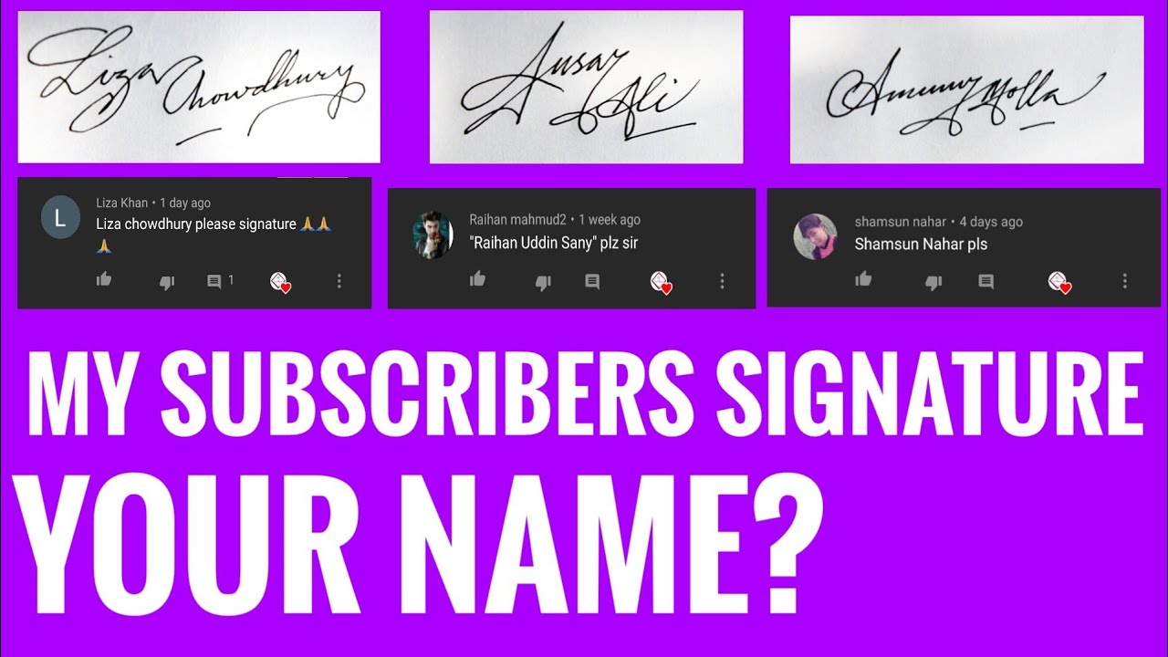 Subscriber name signature | Thanks❤ | Anup calligraphy |