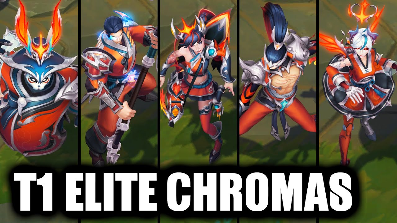 All T1 Skins Exclusive Elite Chromas (League of Legends)