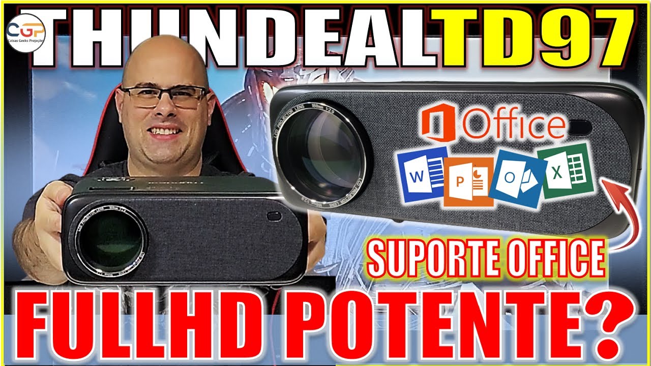 PROJETOR THUNDEAL TD97 DE 7800 LÚMENS. SUPORTES DIFERENCIADOS E QUALIDADE DE IMAGENS! Geek215
