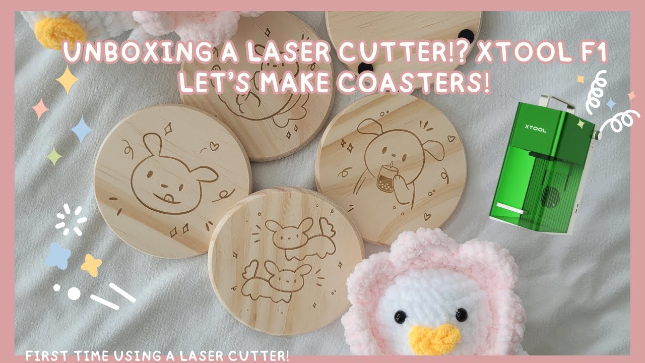🌷Unboxing Vlog🌷 Let's learn to make coasters! Unboxing the xTool F1 Laser Cutter