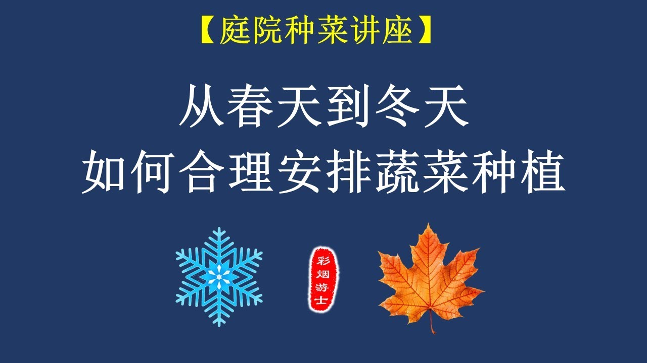 【庭院种菜讲座】从春天到冬天，如何合理安排蔬菜种植？