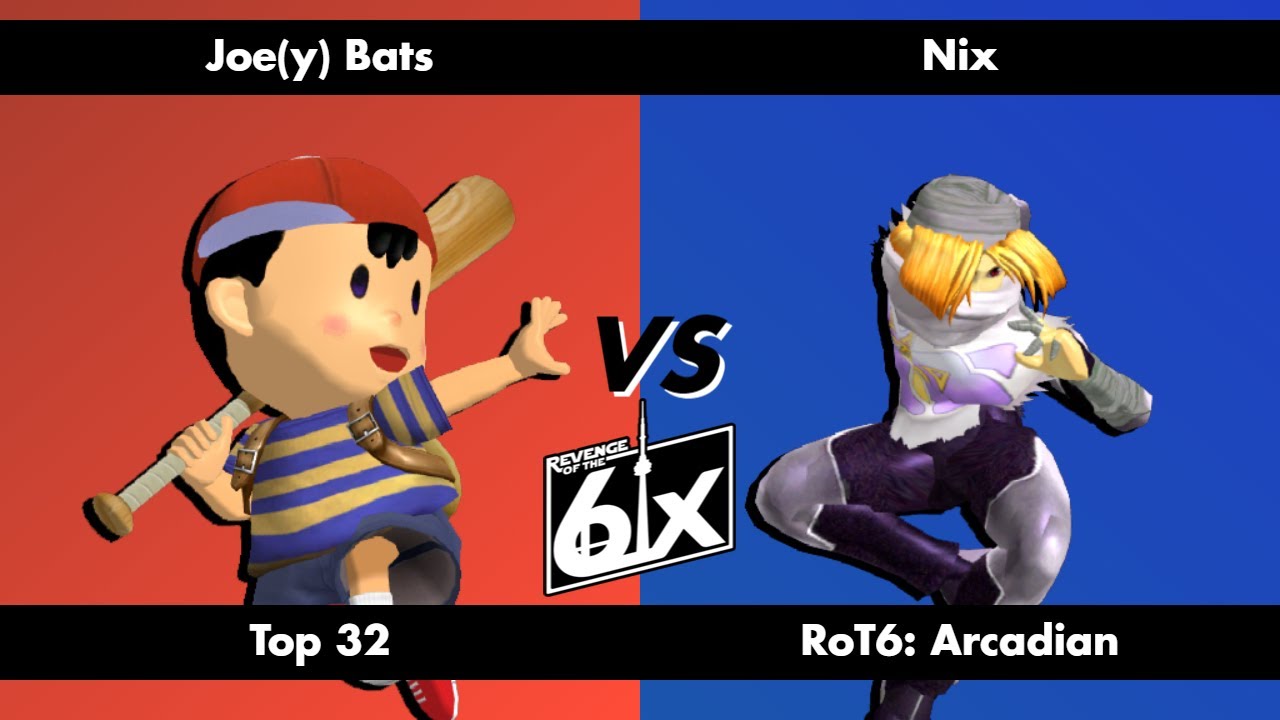 ROT6 Arcadian Top 32 - Joe(y) Bats (Ness) vs Nix (Sheik) Melee Singles