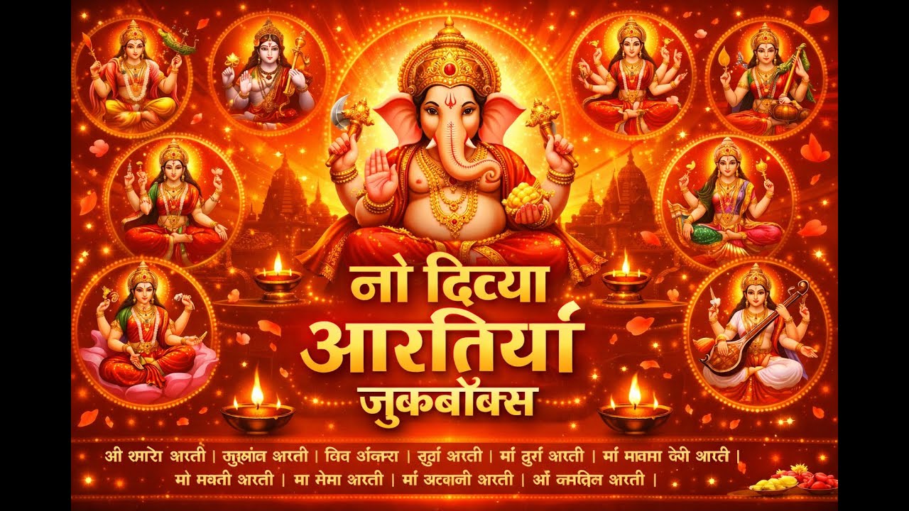 दिव्य आरती महासंग्रह | Ganesh Aarti, Hanuman Ji, Shiv Omkara, Surya Dev, Maa Durga | Bhakti Jukebox