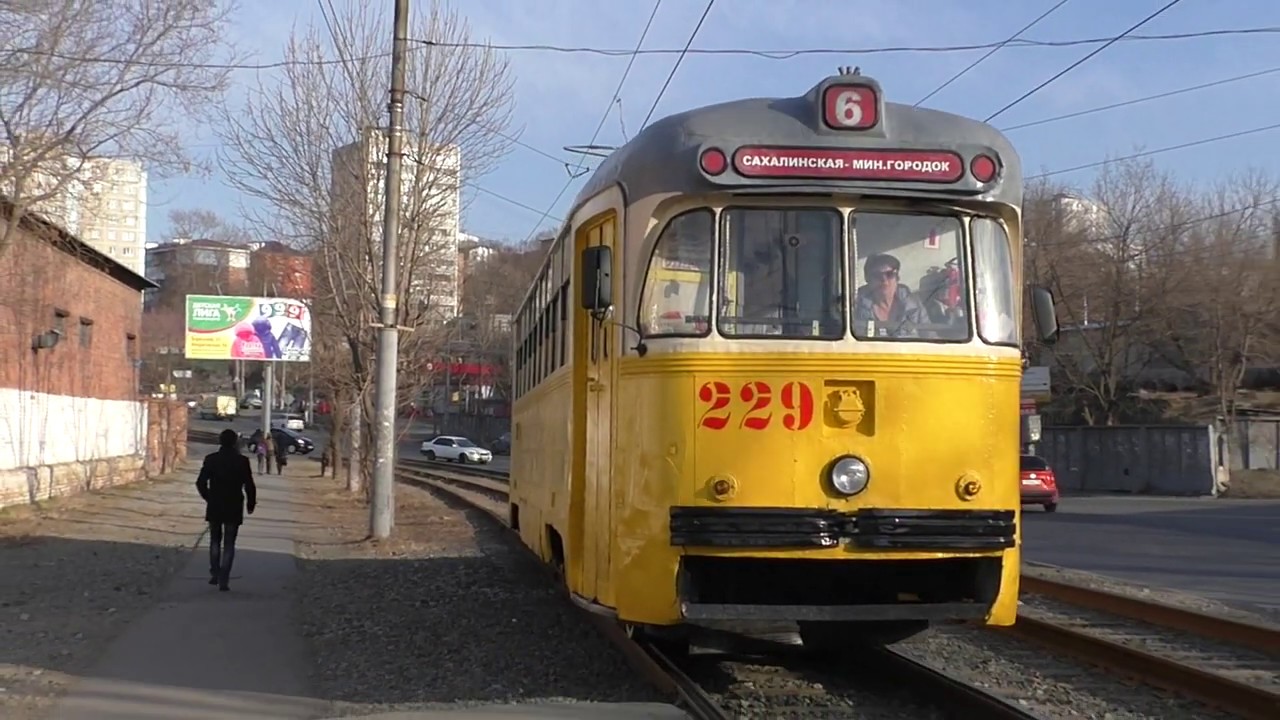 Vladisovtok tram 2019-04 [60 fps]: ride into 90-s