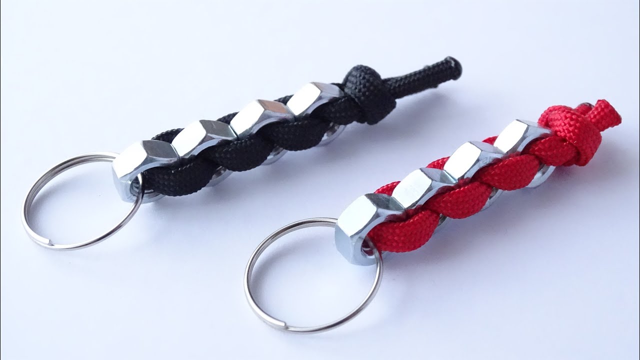 DIY The Simplest Paracord Hex Nut Keychain - How to Make Paracord Key Fob - Lanyard - CBYS Tutorial