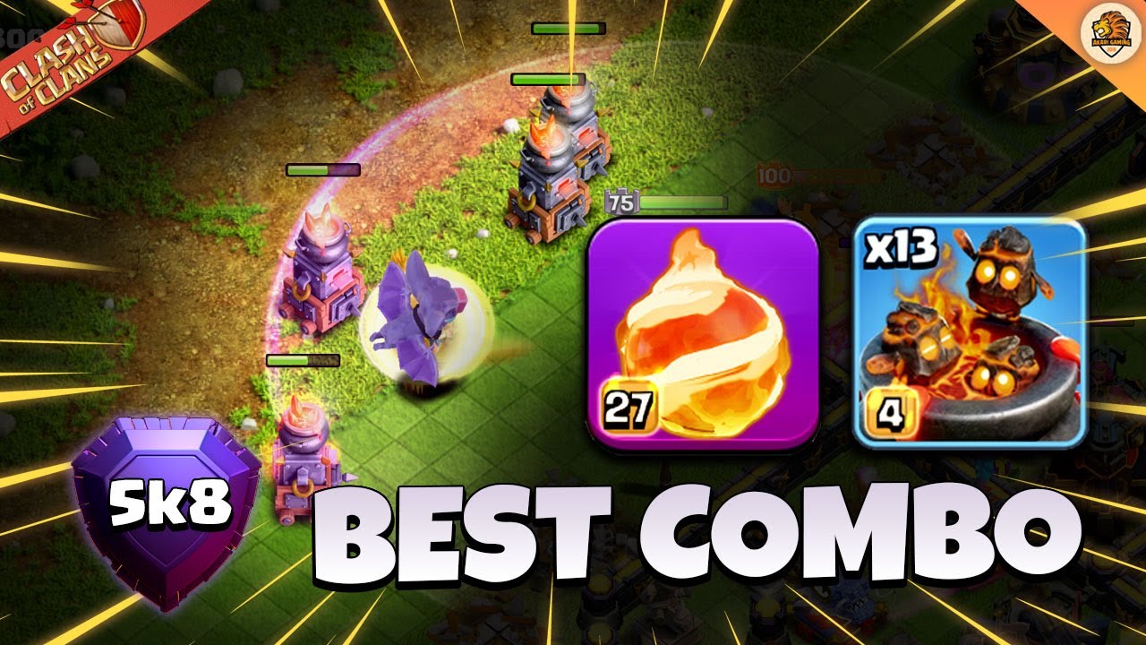 Combo TH17 Lò Lửa + Hỏa Cầu Leo Rank 5k9 Huyền Thoại Clash of clans | Akari Gaming