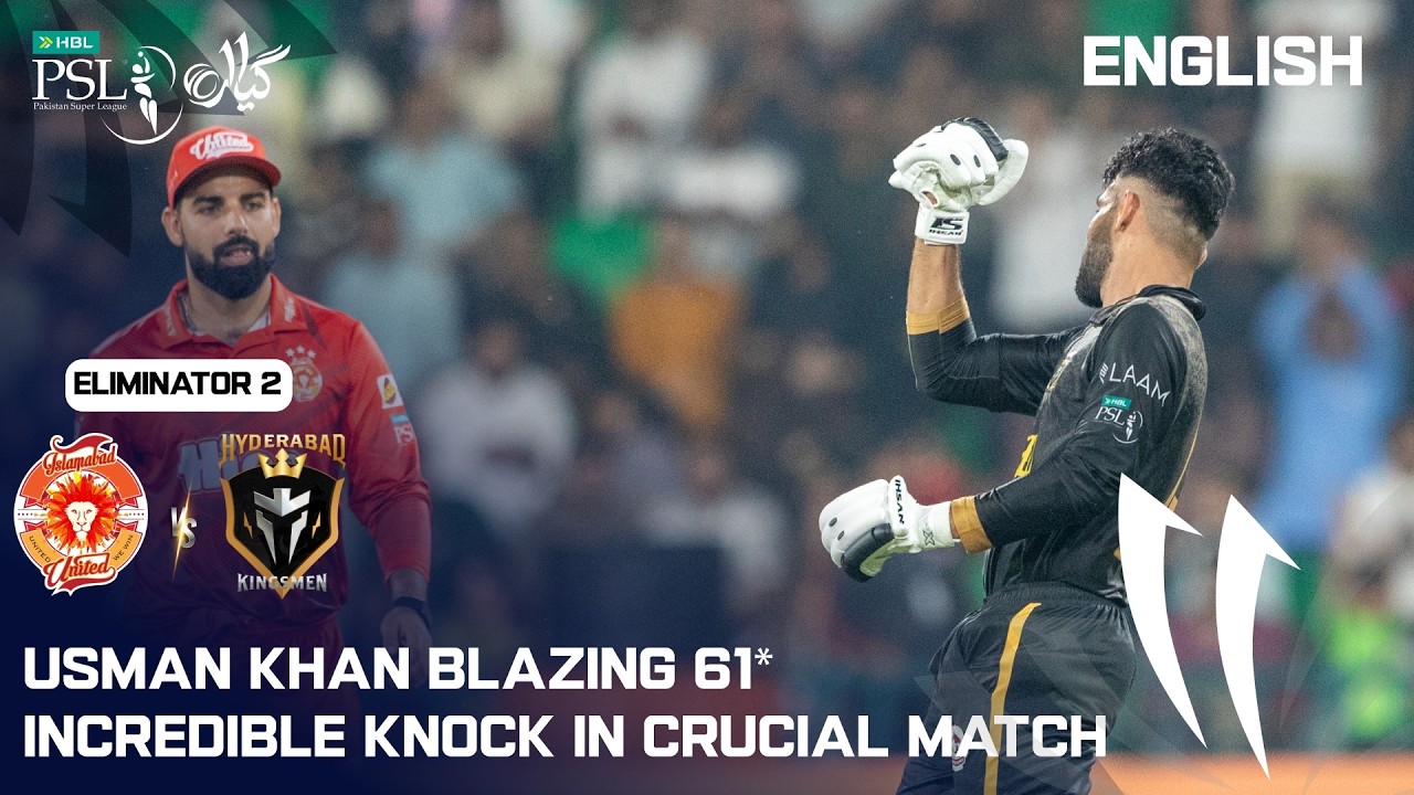 Usman Khan 61* Off 30 Balls🔥 Blazing Knock | Islamabad vs Hyderabad | English | Eliminator 2 | MZB1K