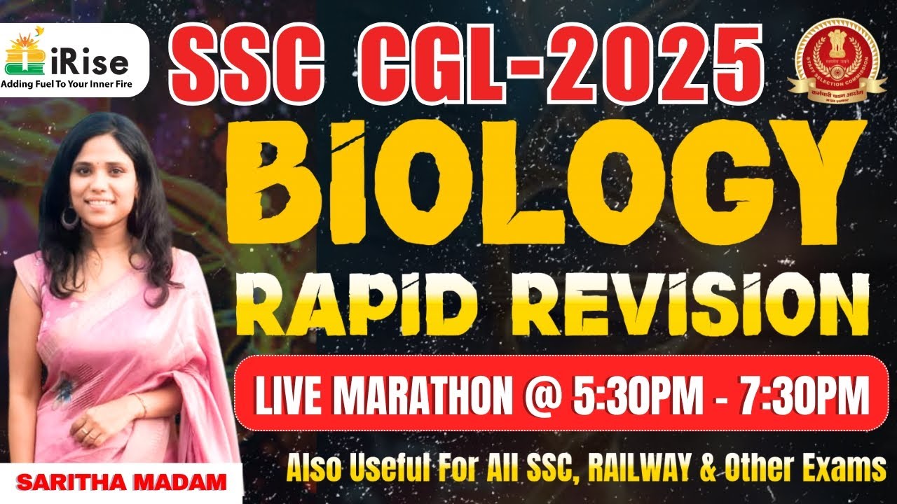 🔴LIVE MARATHON - 11🔴BIOLOGY RAPID REVISION (M.C.Qs) SSC-CGL 2025 #ssc #ssccglclasses #live #biology