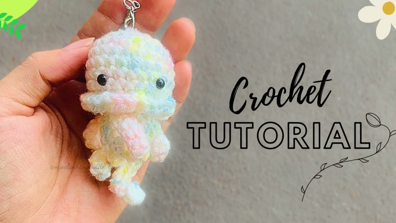 [English Sub] Tiny jellyfish crochet tutorial | Hướng dẫn móc con sứa làm móc khóa