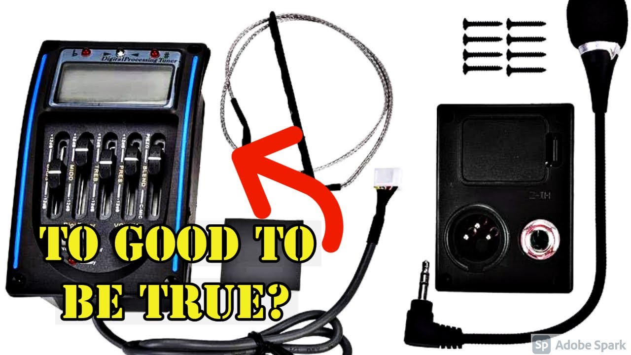 Acoustic Guitar Mic and Piezo Pickup With 5 band EQ and Tuner For £15.00..  on Amazon!
