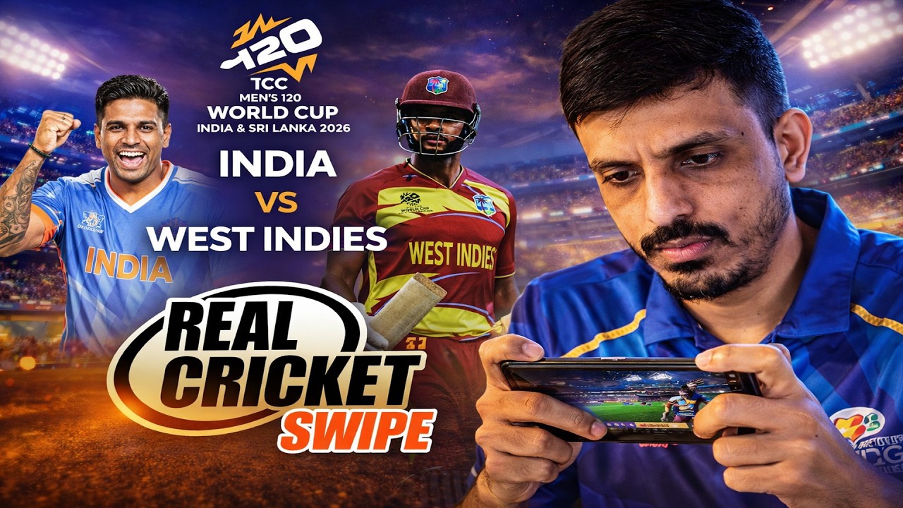 Choking in super  8 : India vs West Indies T20 World Cup 2026 | Real Cricket 24 Swipe Gameplay