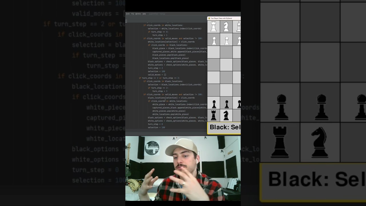 CHESS in PYTHON! Is this close enough to done? 😂 #python #chess #programming #code