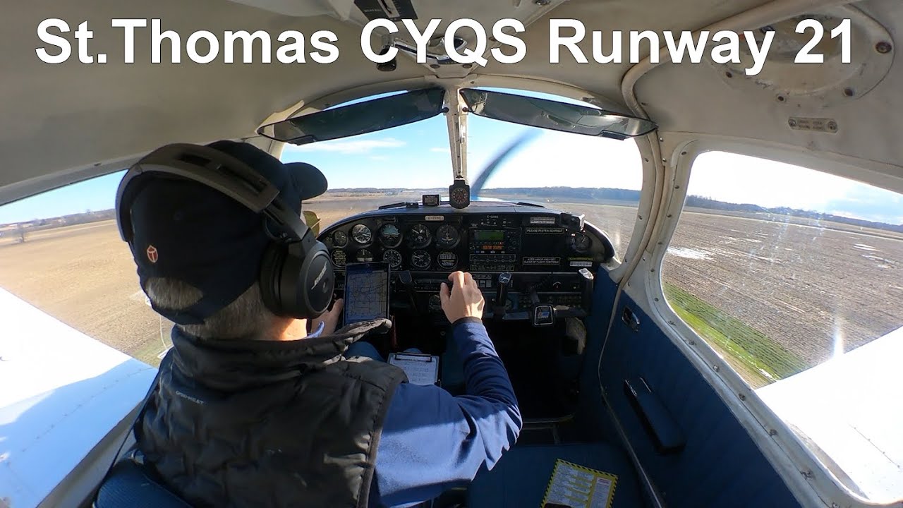 Base and Final for Runway 21, St Thomas Airport CYQS