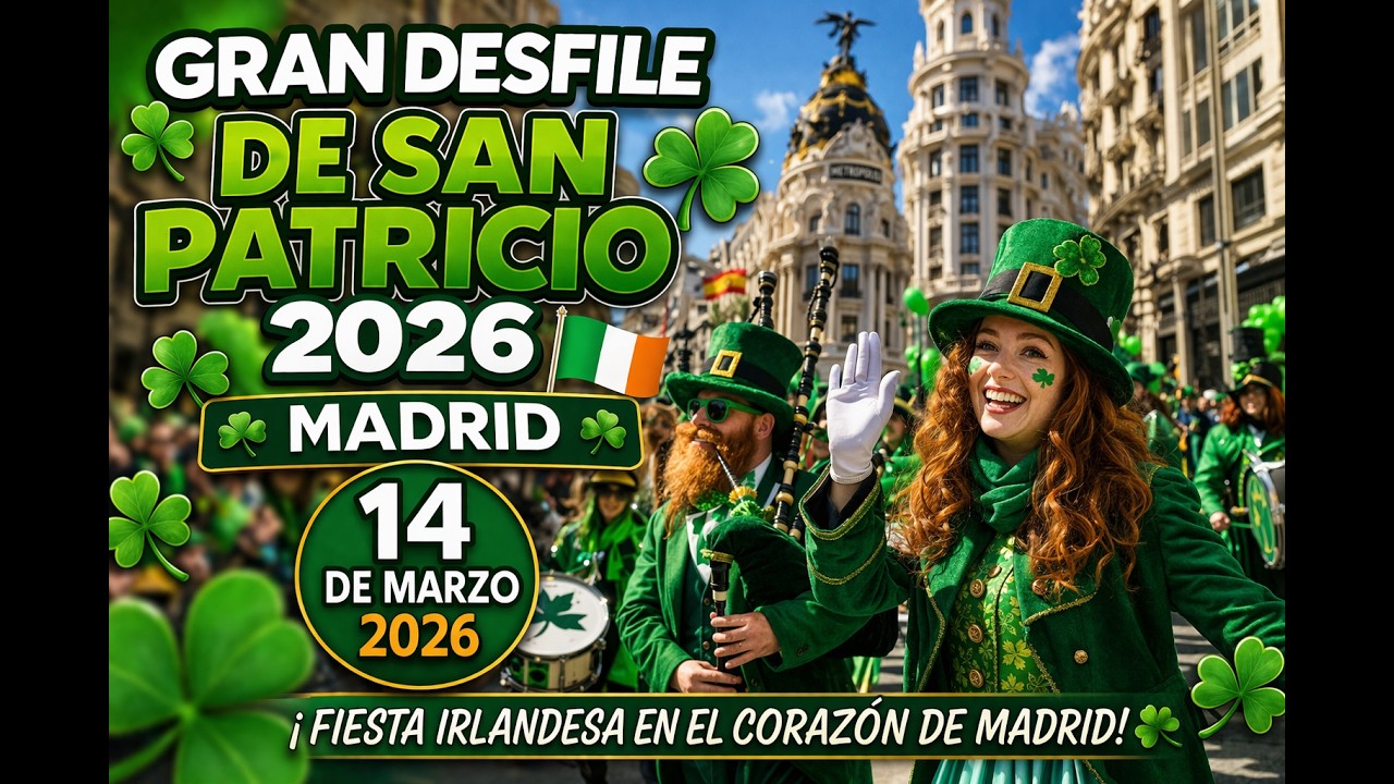Gran Desfile de San Patricio 2026. Madrid (14 de Marzo)