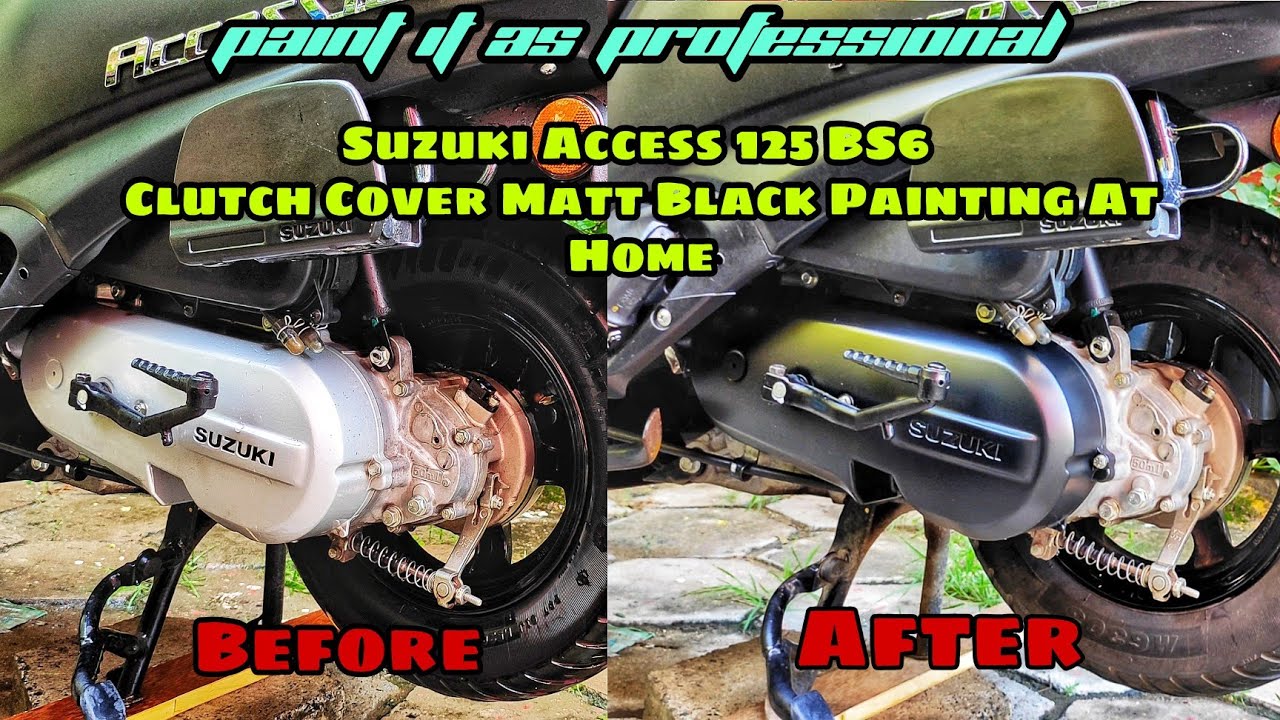 Suzuki Access 125BS6 Clutch Cover MattBlack Painting At Home|Original Paint| Full Process Shown| DIY
